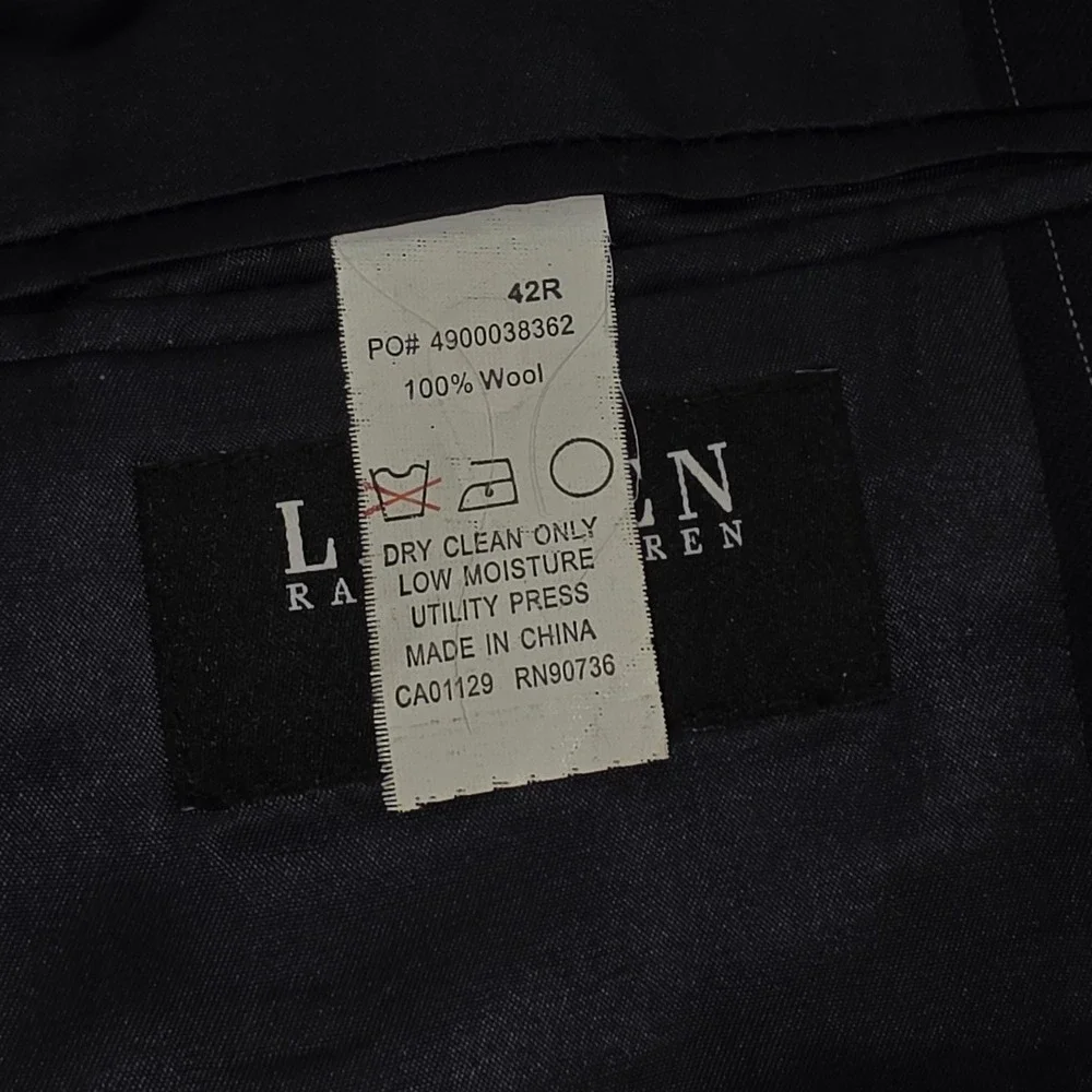Lauren Ralph Lauren Slim Fit Blazer Mens 42R Wool Pinstripe Suit‎ Jacket Coat